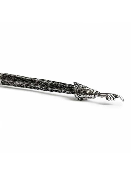 Pointeur de Torah antique en argent pur pour Bar Mit, Torah traditionnelle