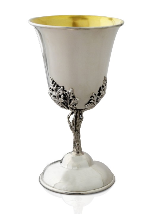 Unique Nature Sterling Silver Kiddush Cup , Passover Gifts , Israeli J