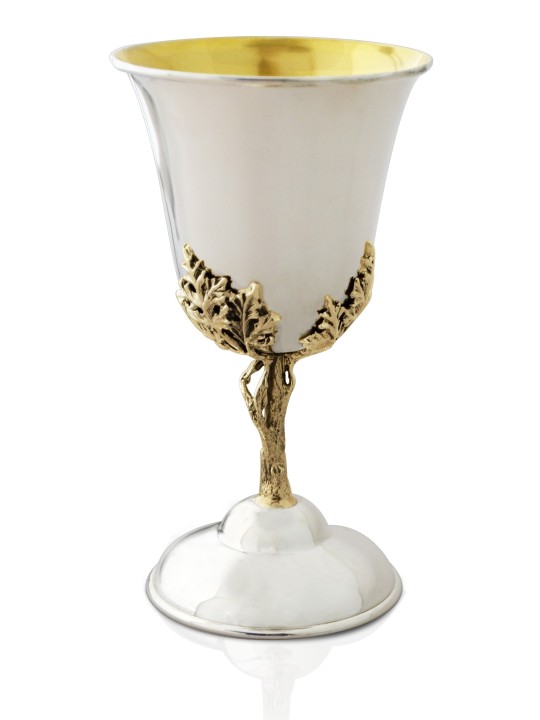 Unique Nature Sterling Silver Kiddush Cup , Passover Gifts , Israeli J