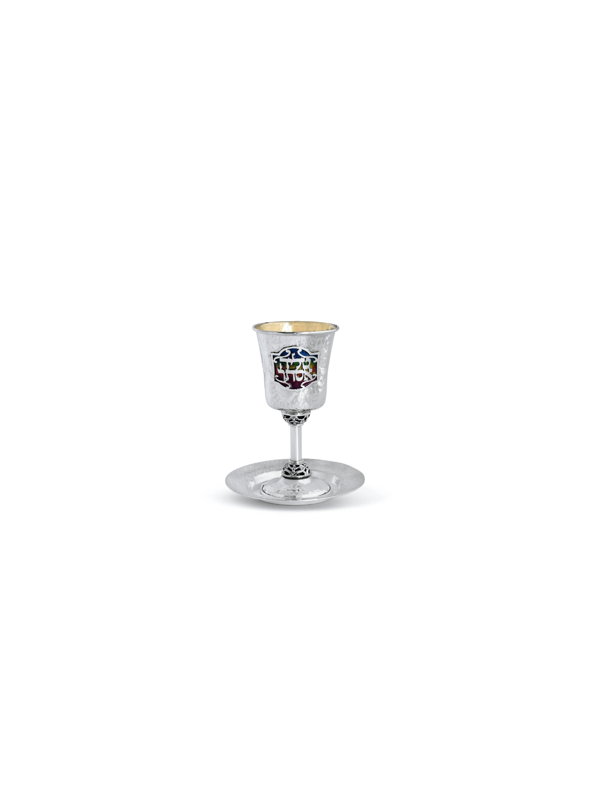 Tasse de Kiddush émaillée sur mesure en argent sterling, tasses de Kiddush modernes, est