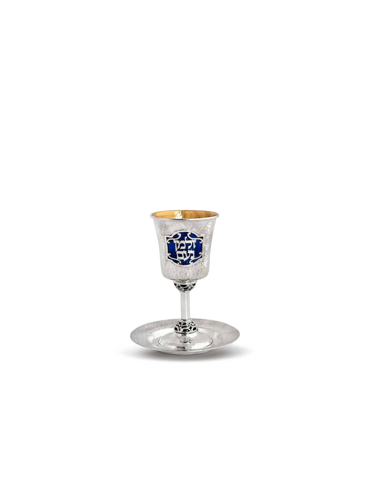 Tasse de Kiddush émaillée sur mesure en argent sterling, tasses de Kiddush modernes, est