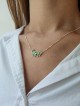 Collier de nom hébreu émaux par or coloré 14K, nom coloré Neckla