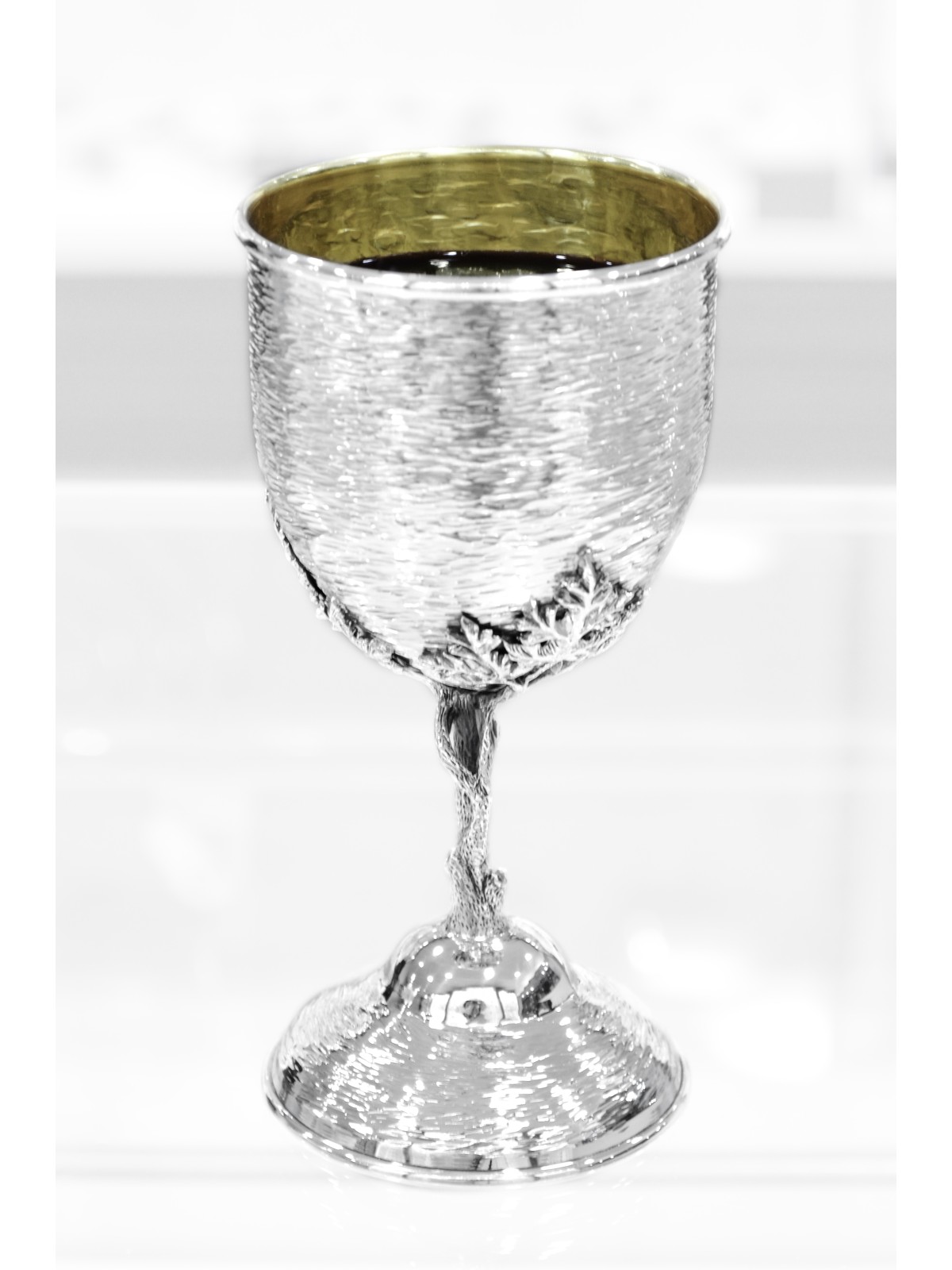 Coupe de Kiddouch spéciale en argent sterling martelé, cadeaux de Pâque, Israël