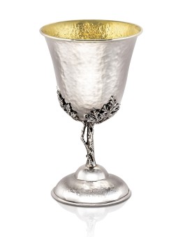 Kiddush Cup with Grape Leaves Design , Passover Gifts , Israeli Judaic