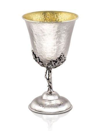 Coupe de Kiddouch avec motif de feuilles de raisin, cadeaux de Pâque, judaïque israélien