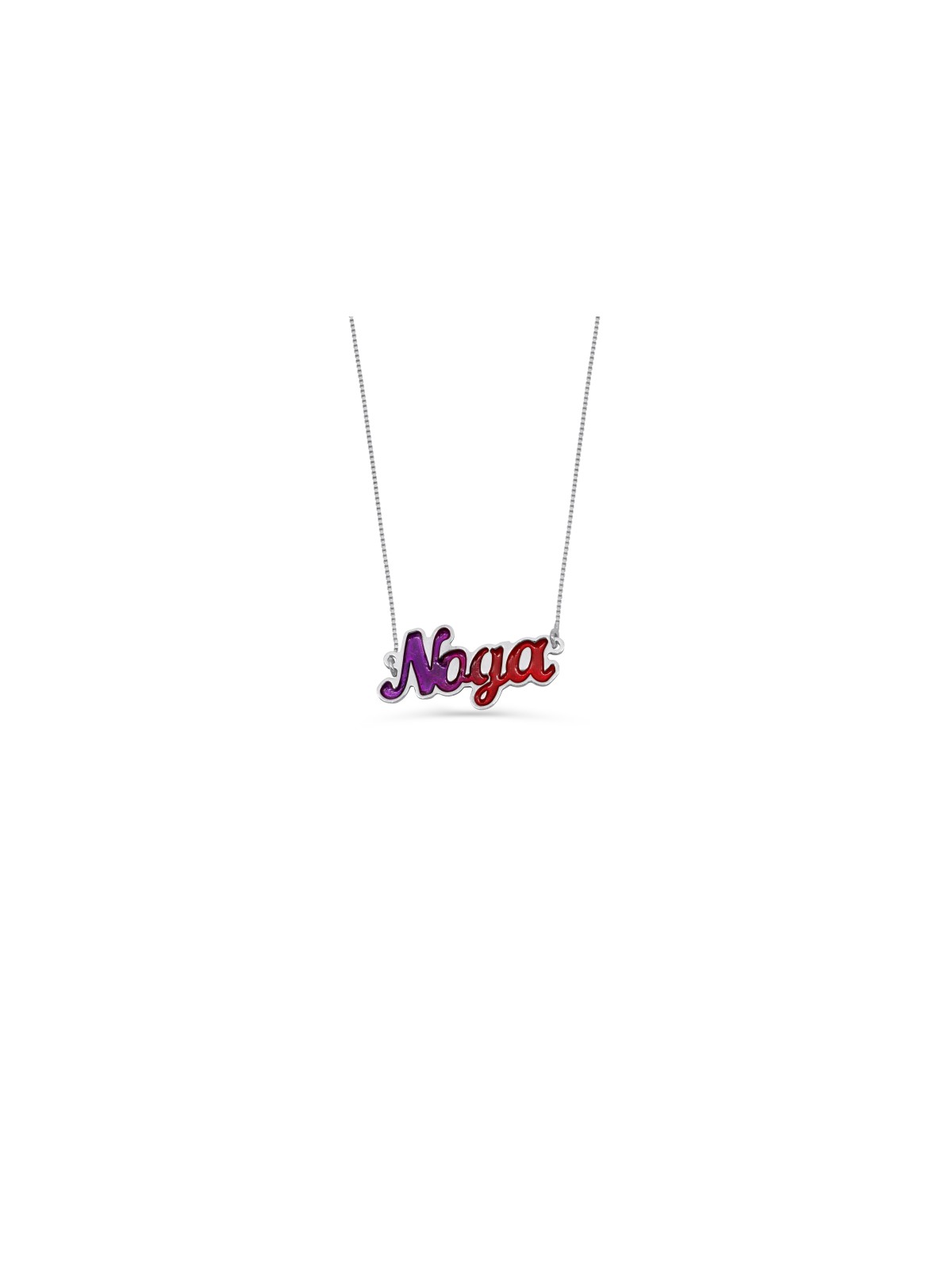 Collier de nom en or 14 carats avec émail, colliers de noms colorés, israélien