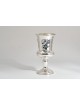 Coupe Eliyahu en argent émaillé bleu et sarcelle avec le W, Kiddush Cu moderne
