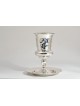 Coupe Eliyahu en argent émaillé bleu et sarcelle avec le W, Kiddush Cu moderne