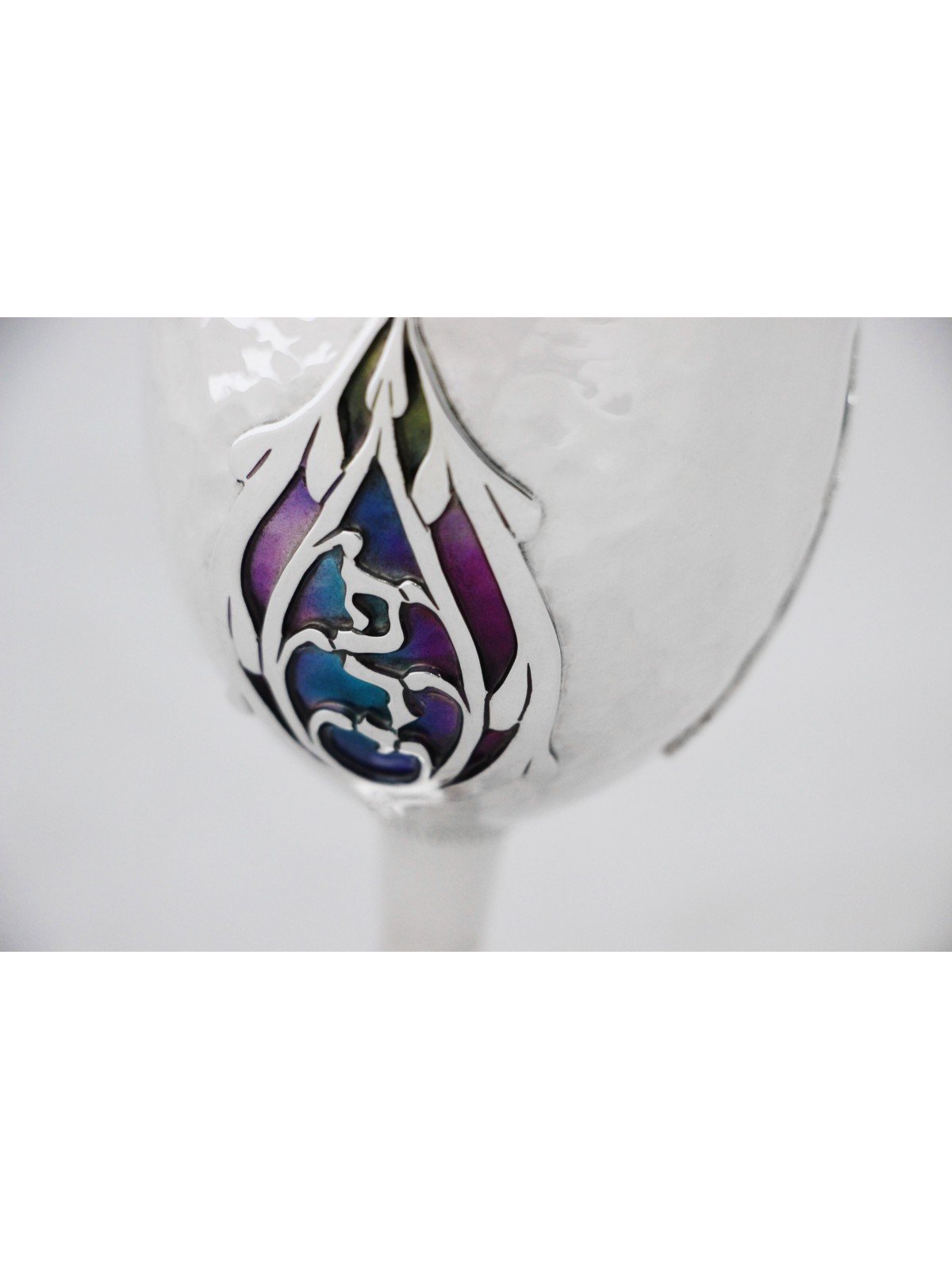 Superbe coupe de Kiddush en argent sterling martelé, coupes de Kiddush modernes,