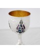 Superbe coupe de Kiddush en argent sterling martelé, coupes de Kiddush modernes,
