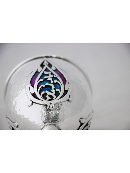 Superbe coupe de Kiddush en argent sterling martelé, coupes de Kiddush modernes,