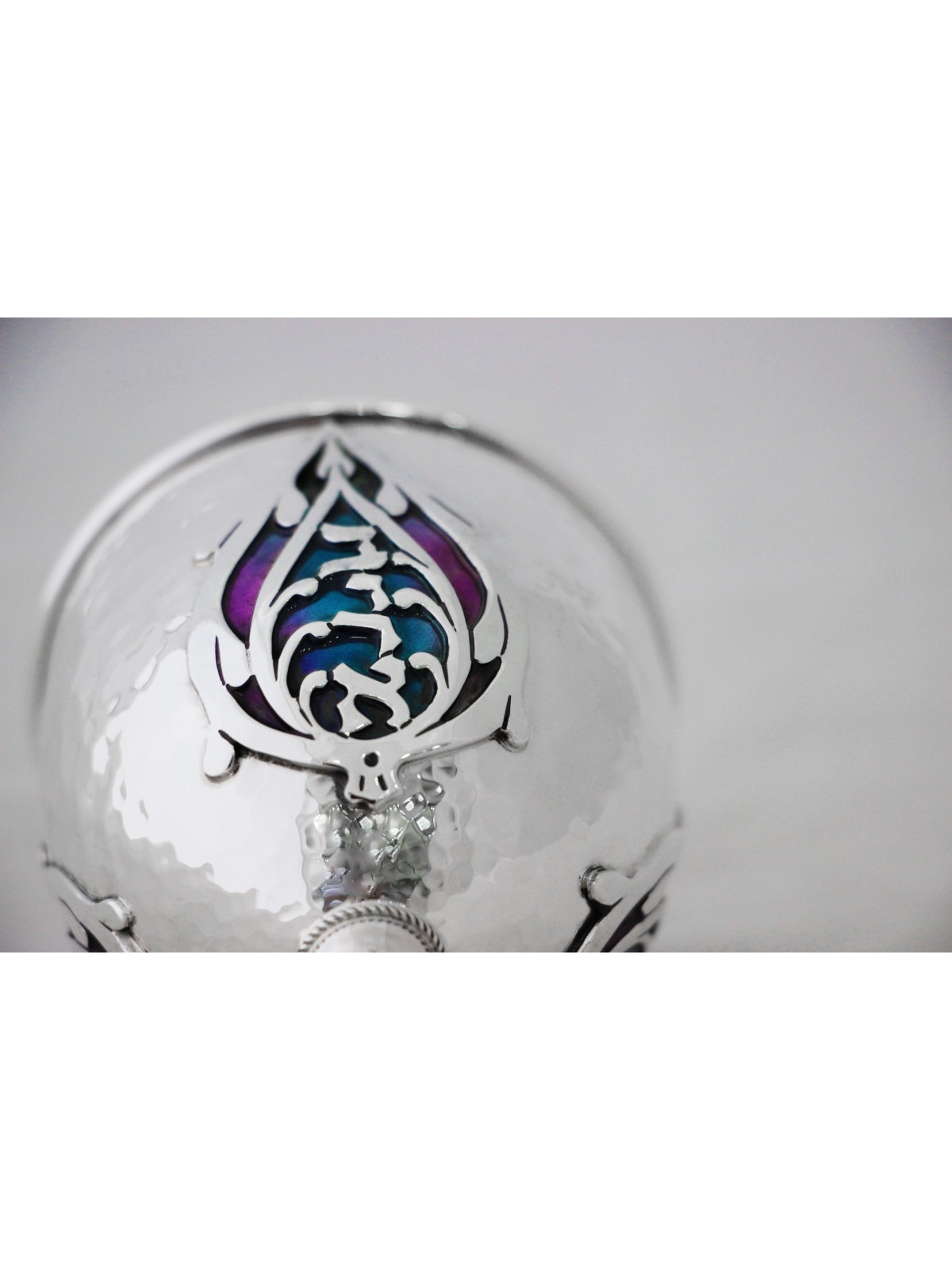 Superbe coupe de Kiddush en argent sterling martelé, coupes de Kiddush modernes,
