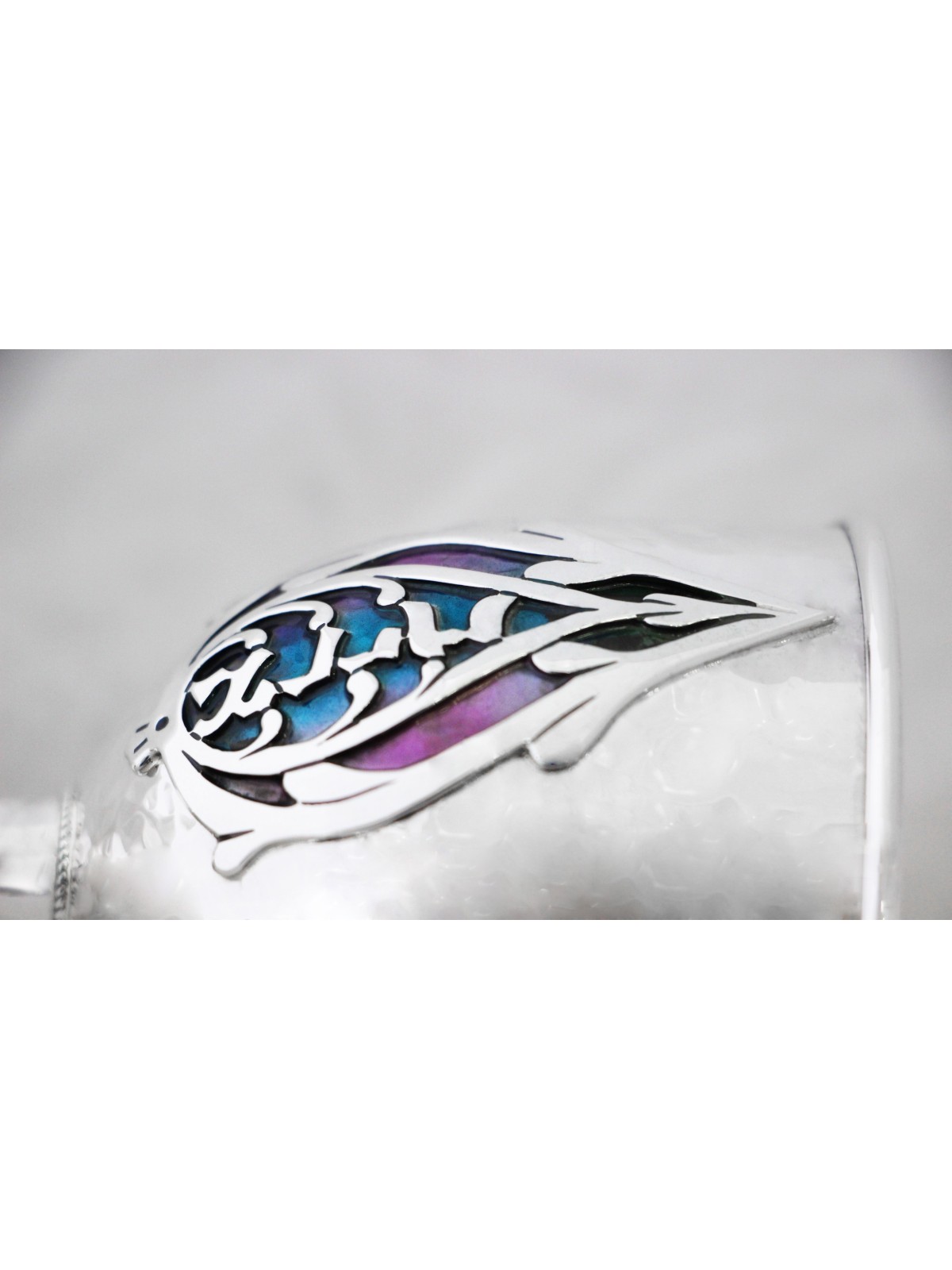 Superbe coupe de Kiddush en argent sterling martelé, coupes de Kiddush modernes,