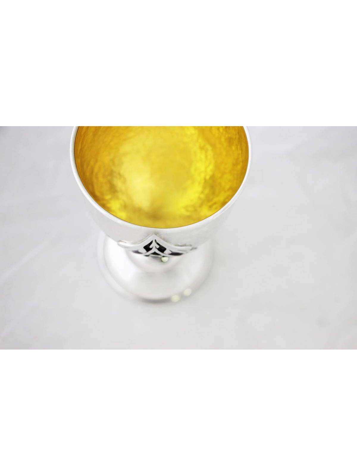 Superbe coupe de Kiddush en argent sterling martelé, coupes de Kiddush modernes,
