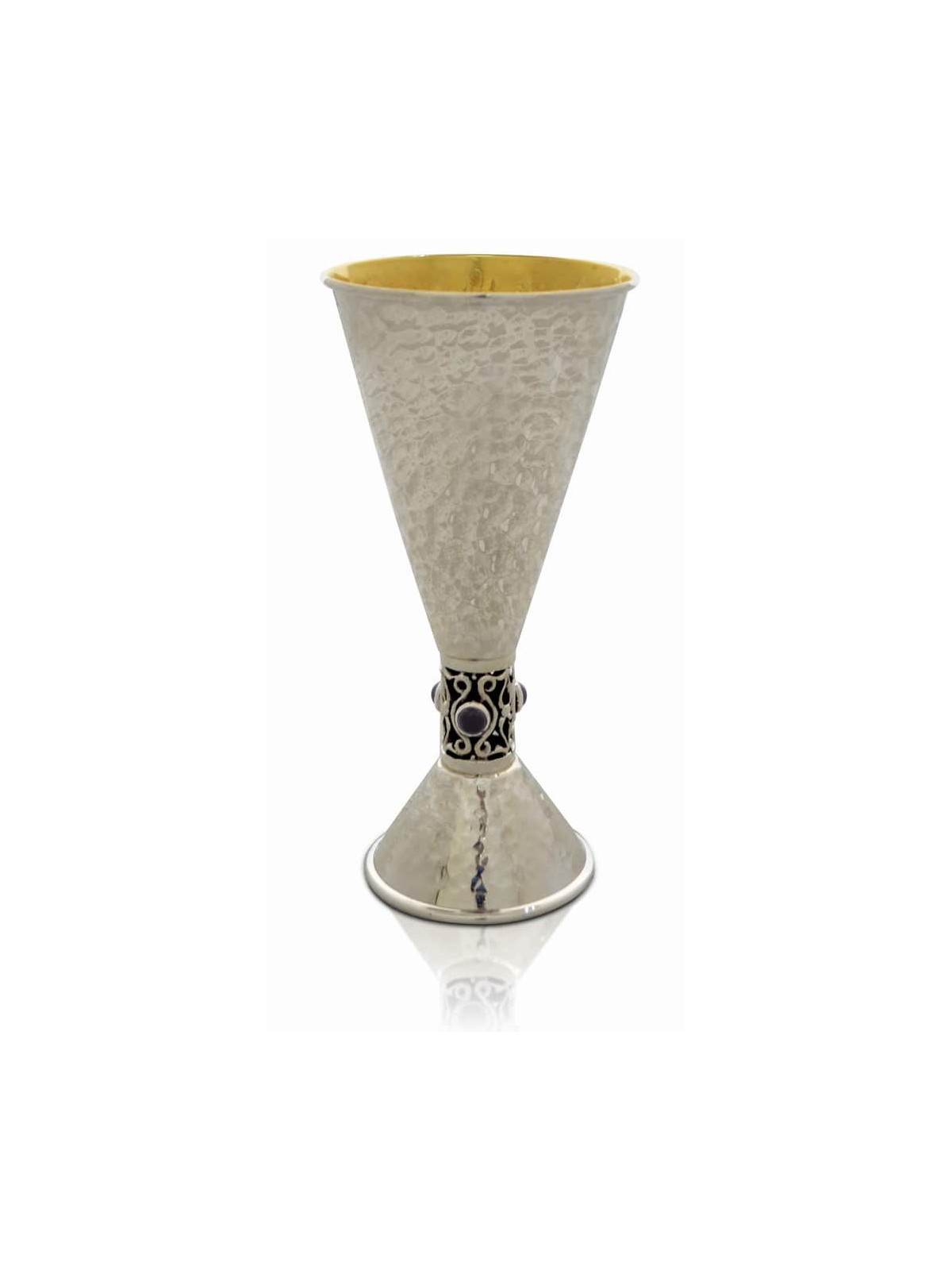 Verre à vin en argent avec pierres d'améthyste naturelles, cadeaux de Pâque, Isra