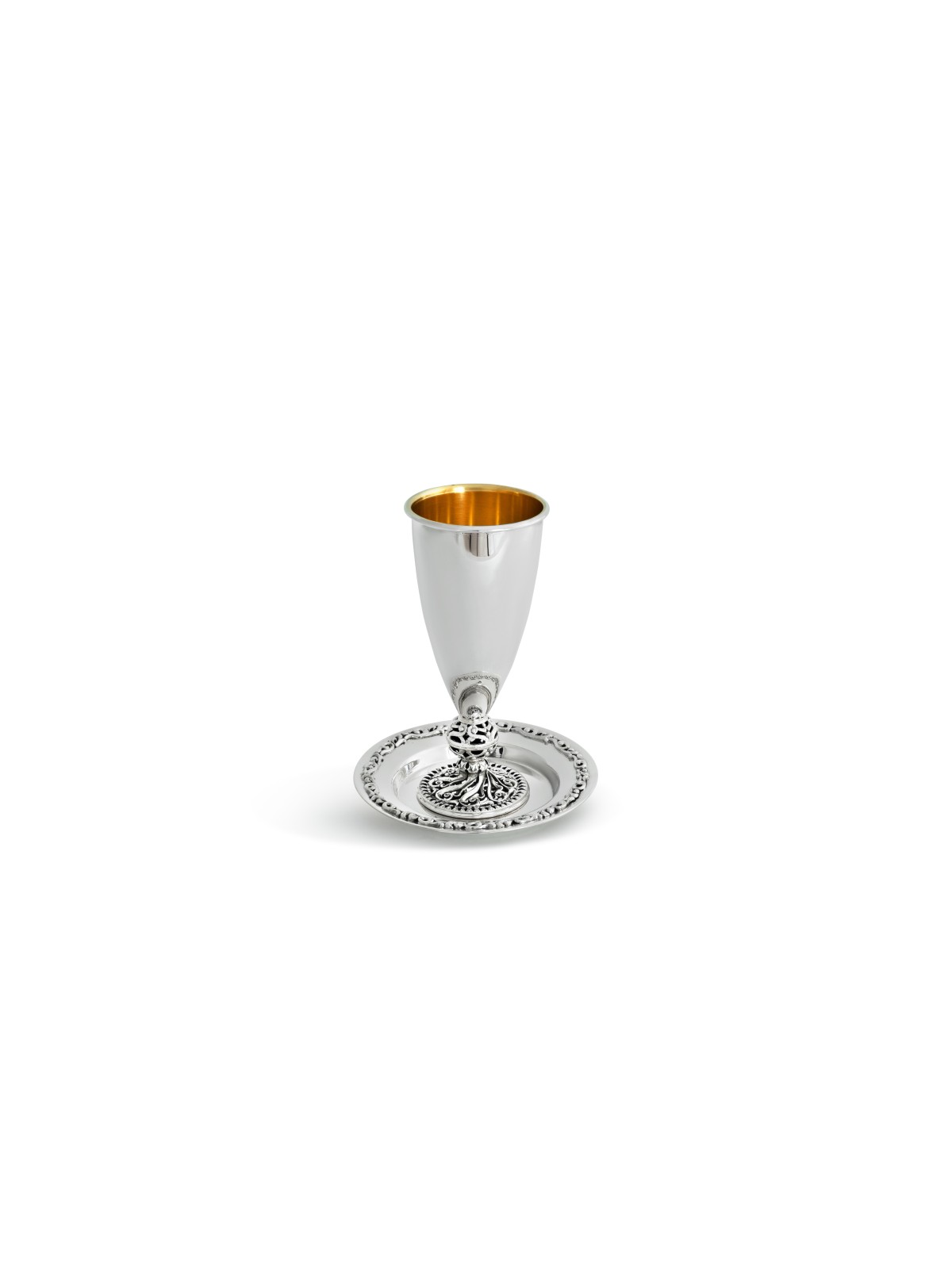 Coupe de Kiddouche argentée avec jambe de tige unique, coupes de Kiddouche modernes, Israël
