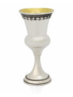 Sterling Silver Custom Kiddush Cup and Plate , Passover Gifts , Israel