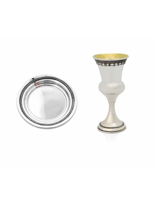 Tasse et assiette de Kiddouch personnalisées en argent sterling, cadeaux de Pâque, Israël