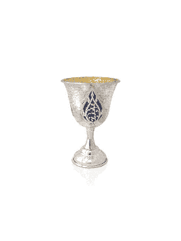 Coupe de Kiddush en argent martelé, coupes de Kiddush modernes, Judaica israélienne