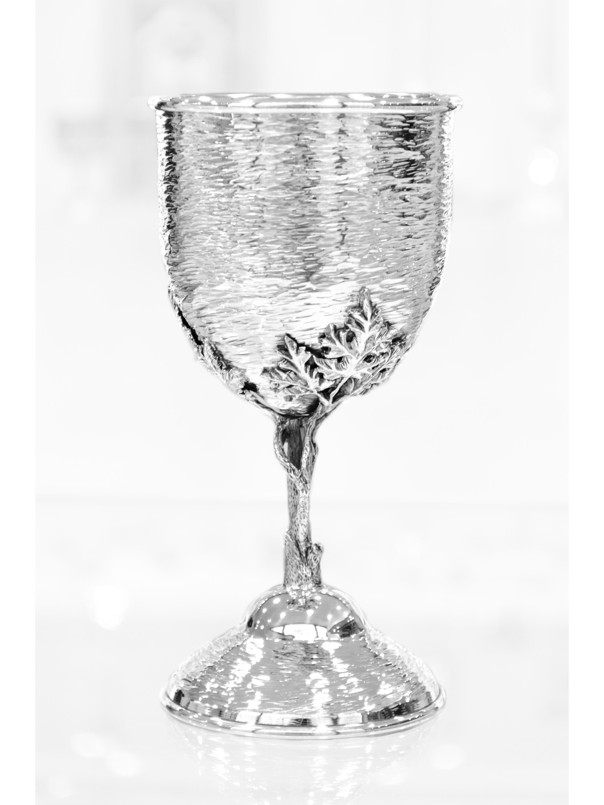Coupe de Kiddouch martelée avec tige unique, cadeaux de Pâque, Judaï israélien