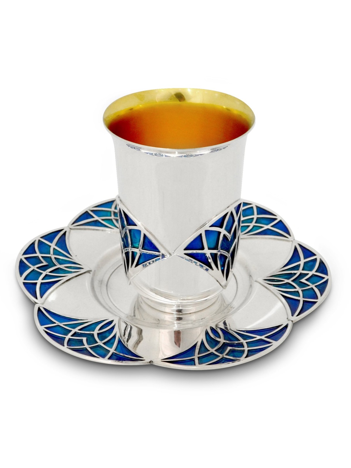 Ensemble unique de tasses de Kiddush avec design géométrique, tasses de Kiddush modernes, I
