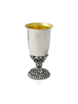 Sterling Silver Kiddush Cup with Unique Stem , Passover Gifts , Israel