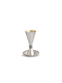 Coupe de Kiddush de forme conique avec boule en filigrane, coupes de Kiddush modernes,