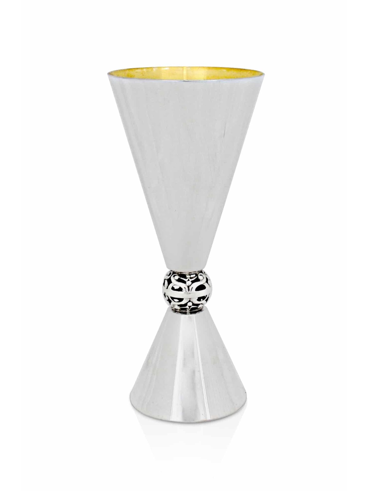 Coupe de Kiddush de forme conique avec boule en filigrane, coupes de Kiddush modernes,