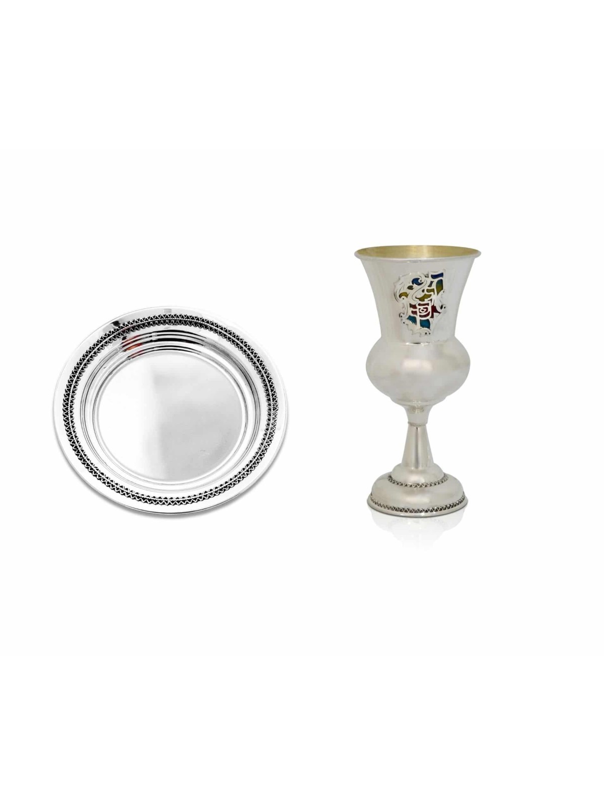 Coupe à vin avec bénédiction hébraïque émaillée, cadeaux de Pâque, Juda israélien