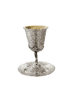Ensemble Kiddush en argent sterling martelé, cadeaux de Pâque, judaïque israélien