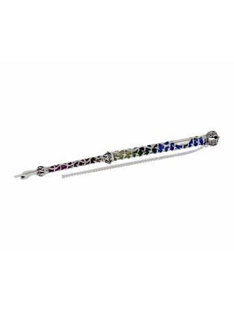 Silver Extra Large Colorful Torah Pointer , Shabbat Gifts , Israeli Ju