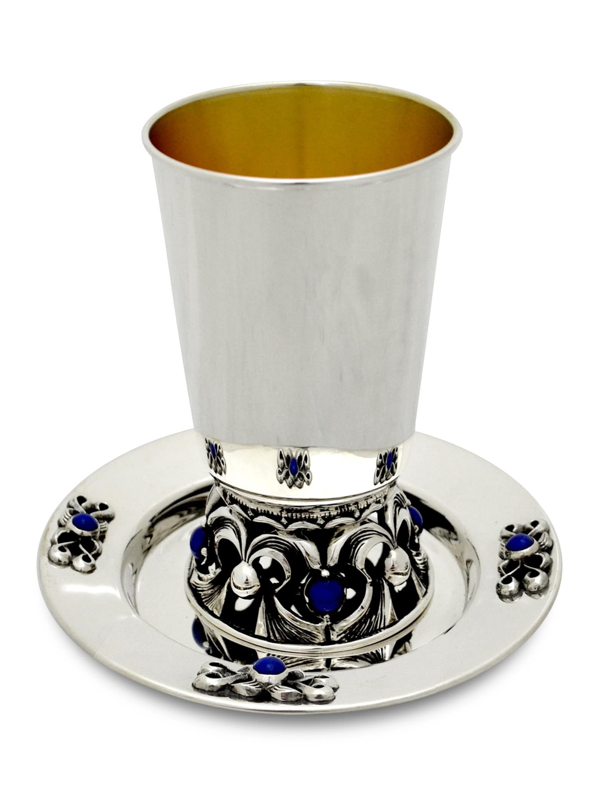 Gobelet à vin avec pierres de Lapis Lazuli, cadeaux de Pâque, judaïque israélien