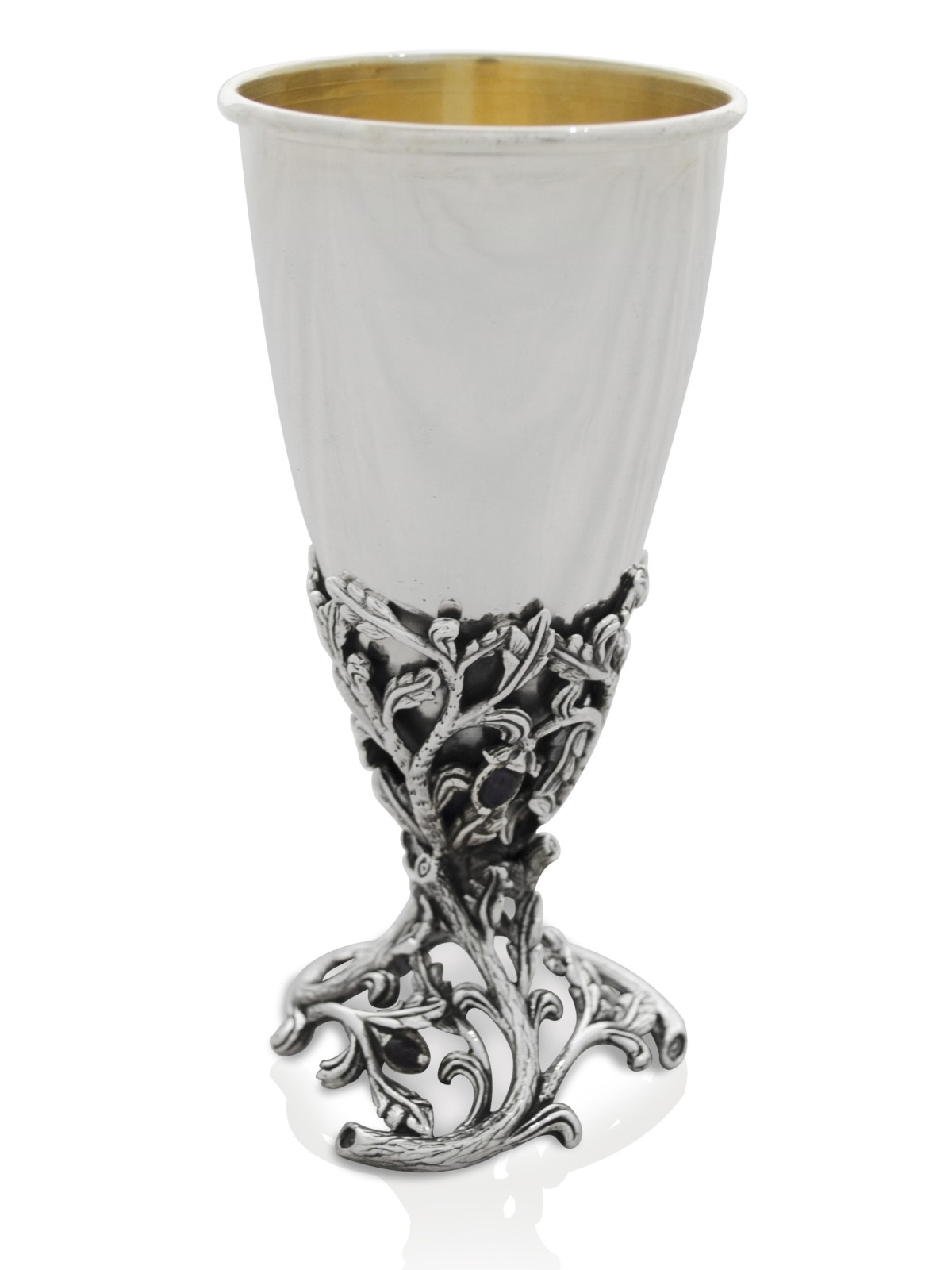 Extraordinary Kiddush Cup with Amethyst Stones , Passover Gifts , Isra