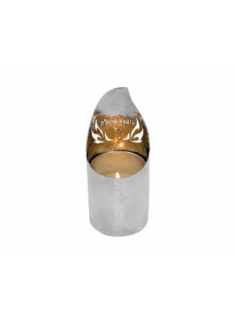 Custom Silver Hammered Memorial Candle Holder , Sterling Silver Candle
