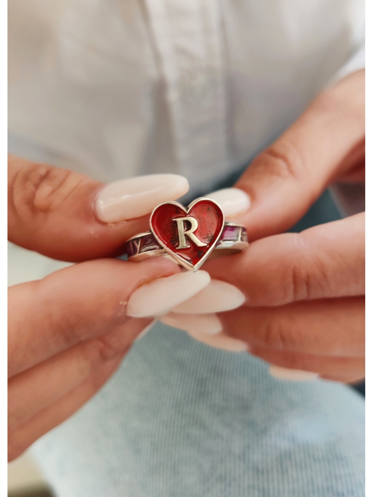 Cœur en or 14 carats et bague d’amour initiale, cadeaux Tu B’Av, Judaica israélienne