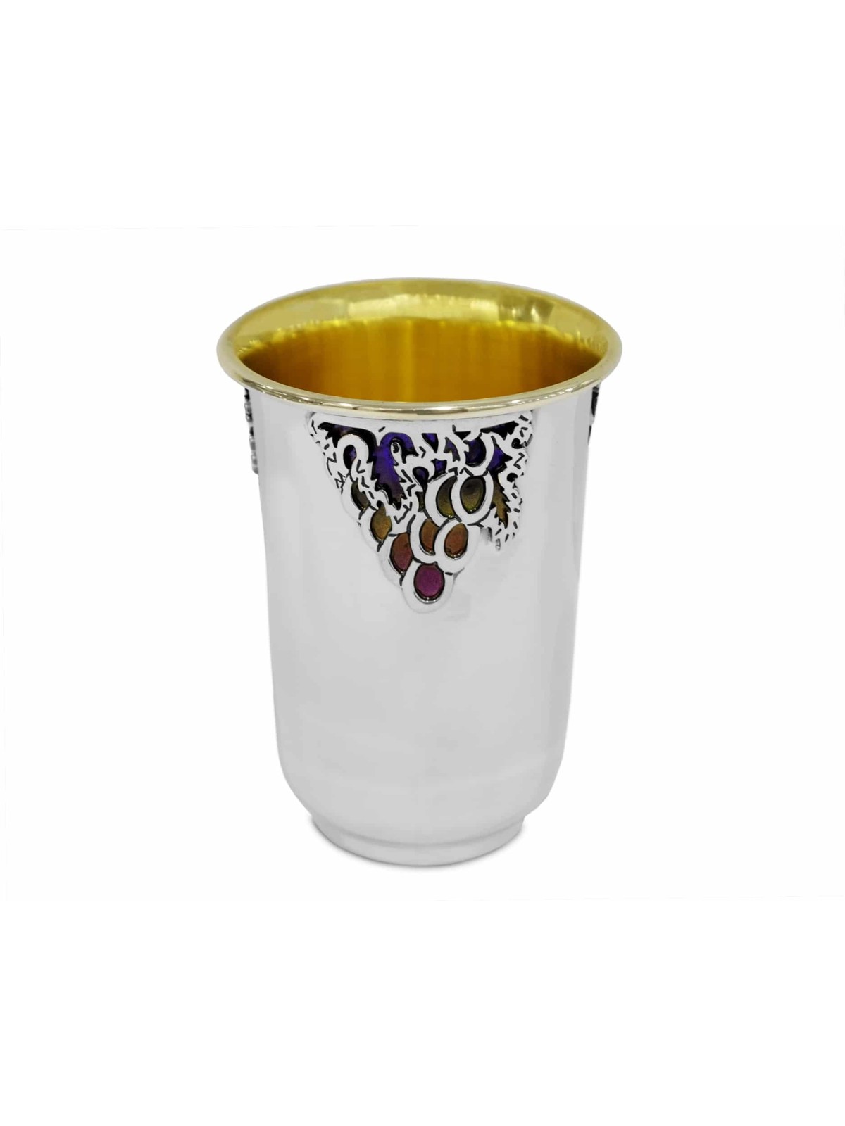 Unique Grapes Kiddush Set with Colorful Cold Ename , Modern Kiddush Cu