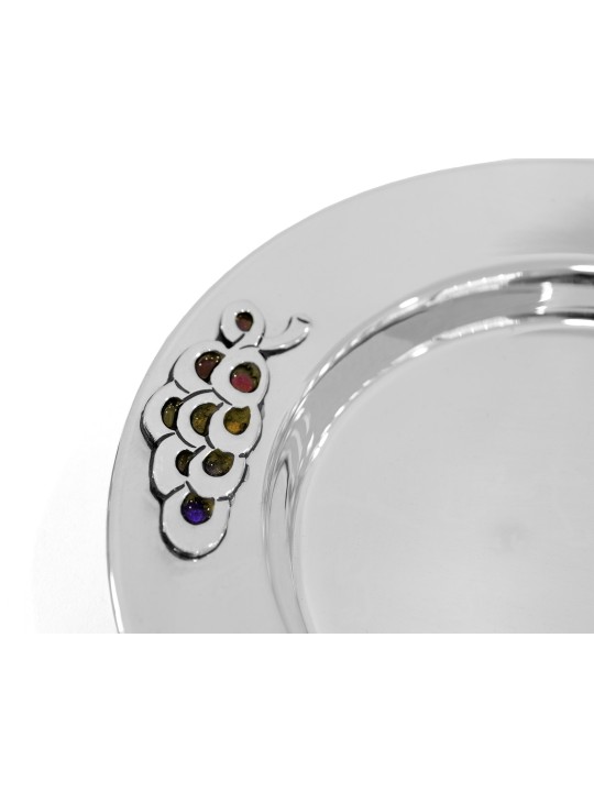 Ensemble de Kiddush aux raisins uniques avec émail froid coloré, Kiddush Cu moderne