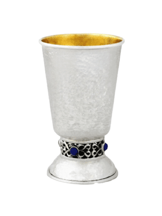 Coupe de Kiddouch martelée en argent sterling 925 unique, cadeaux de Pâque, Isr