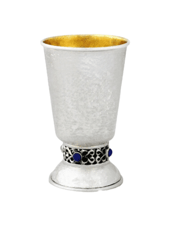 Coupe de Kiddouch martelée en argent sterling 925 unique, cadeaux de Pâque, Isr