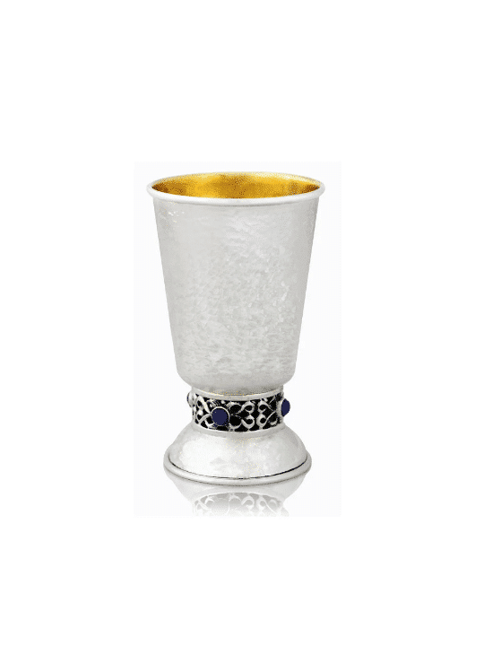 Coupe de Kiddouch martelée en argent sterling 925 unique, cadeaux de Pâque, Isr
