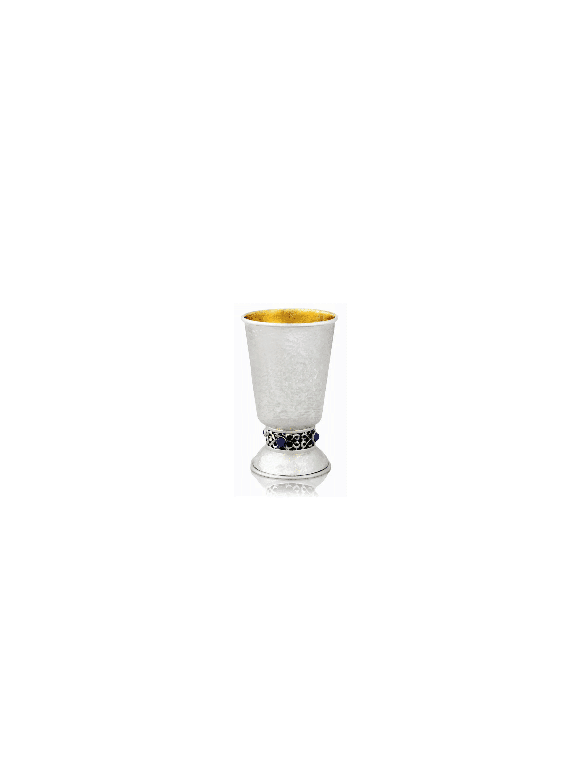 Unique 925 Sterling Silver Hammered Kiddush Cup , Passover Gifts , Isr