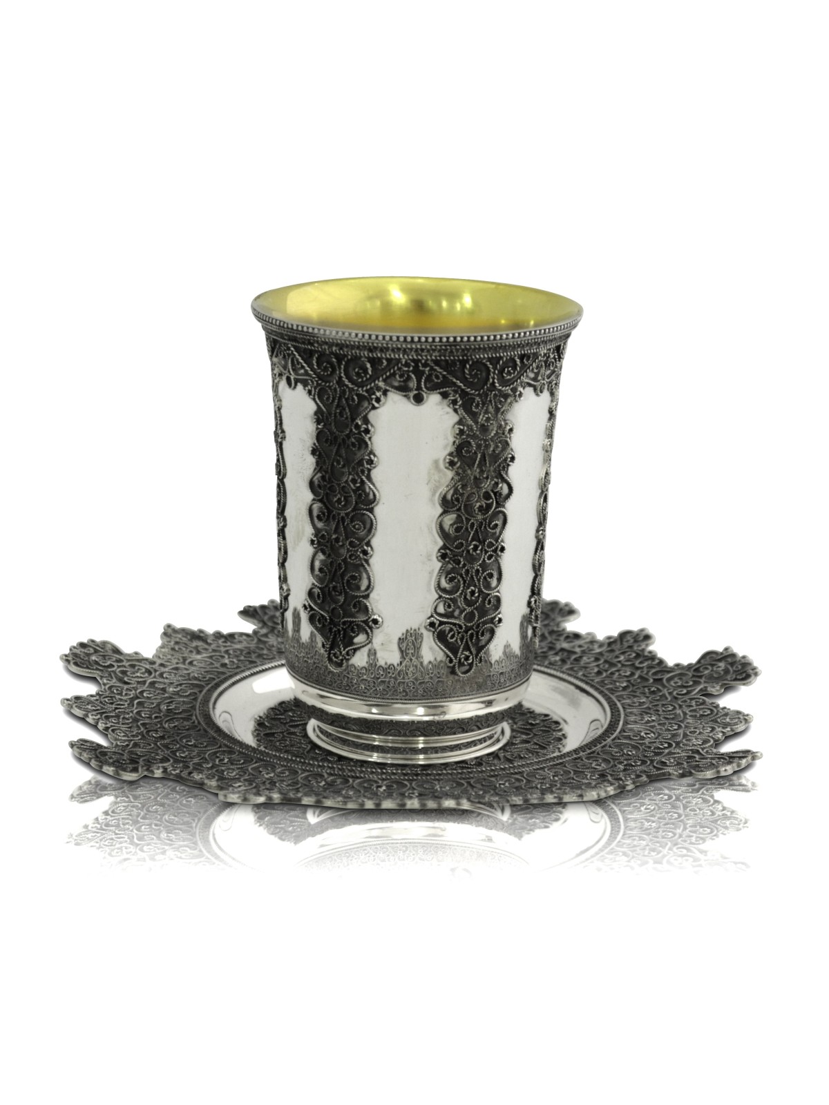 Coupe de Kiddouch en argent avec filigrane unique, cadeaux de Pâque, Jud israélien