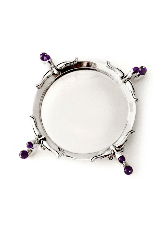 Coupe de Kiddouch en argent unique avec pierres d'améthyste, cadeaux de Pâque, Isra