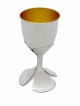 Sterling Silver Modern Floral Kiddush Cup , Modern Kiddush Cups , Isra