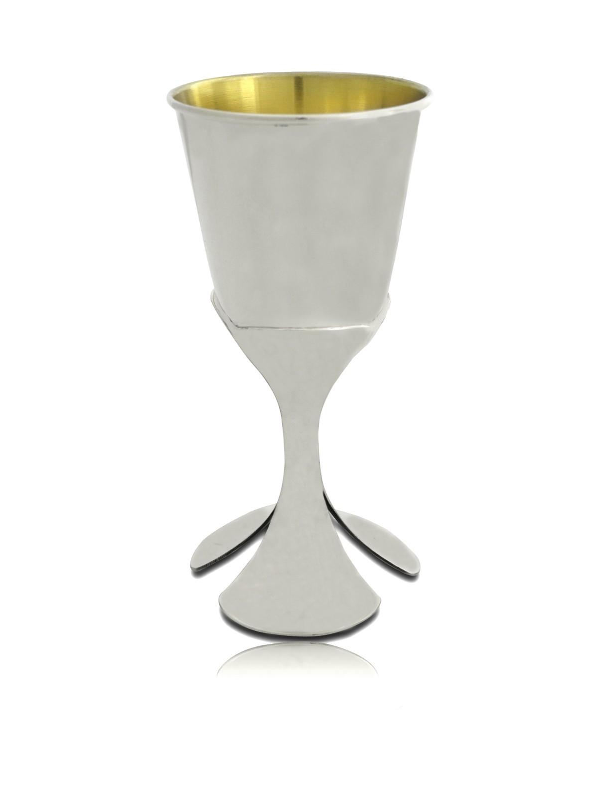 Coupe de Kiddouche florale moderne en argent sterling, Coupes de Kiddouche modernes, Isra