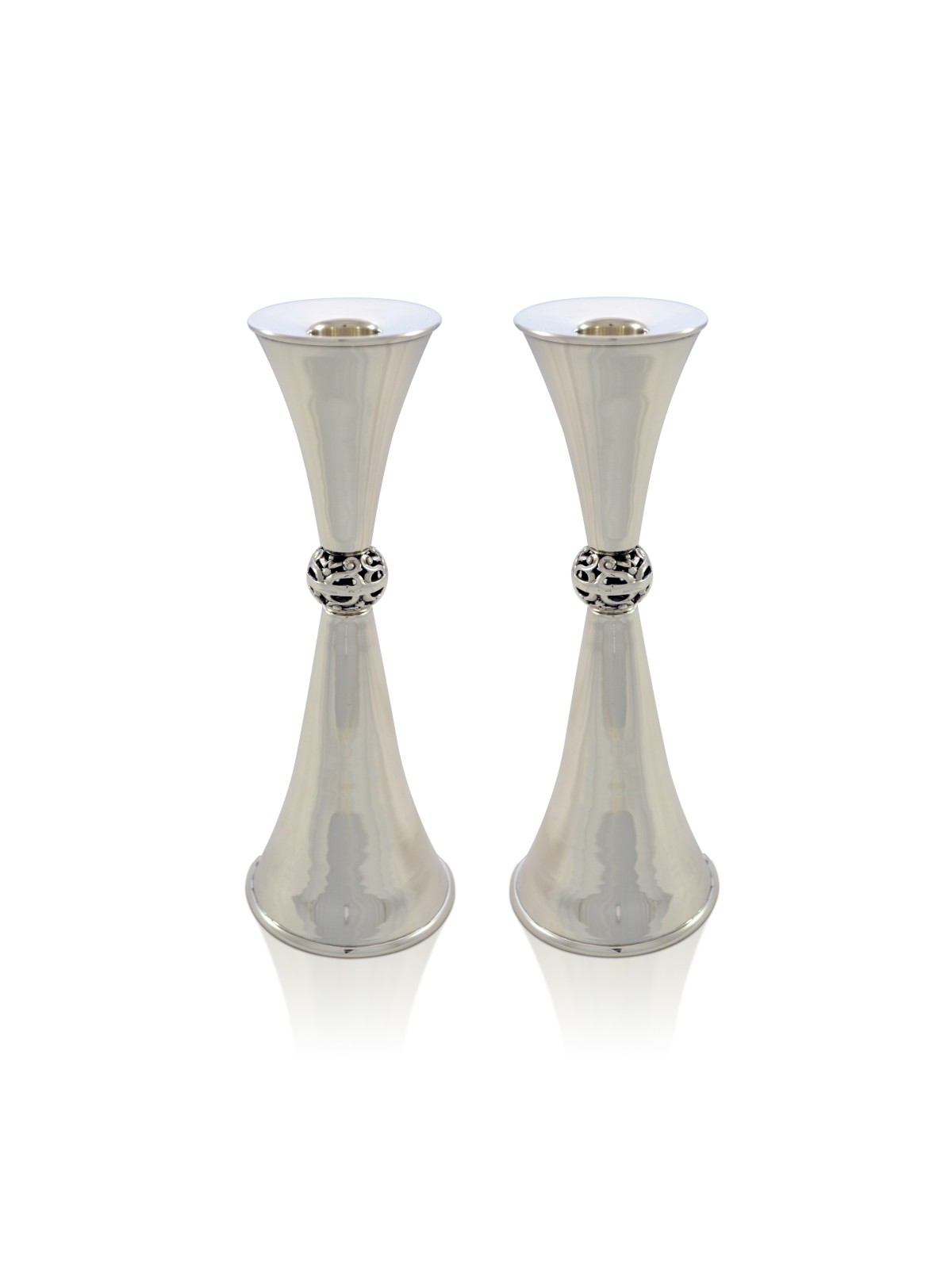 Chandeliers de Shabbat avec plateau personnalisé, chandeliers en argent sterling,