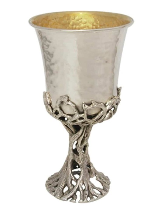 Special Sterling Silver Tree Motif Kiddush Cup , Passover Gifts , Isra