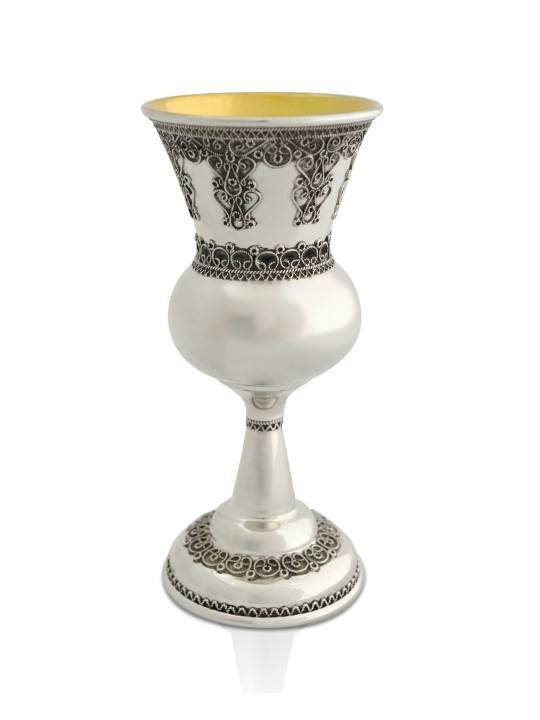 Conception traditionnelle en filigrane de la coupe de Kiddouch du Shabbat, cadeaux de Pâque, Isr