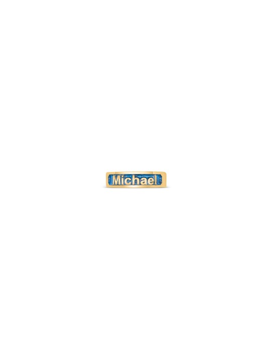 Bold Enameled Custom Name Gold Ring , Tu B'Av Gifts , Israeli Judaica
