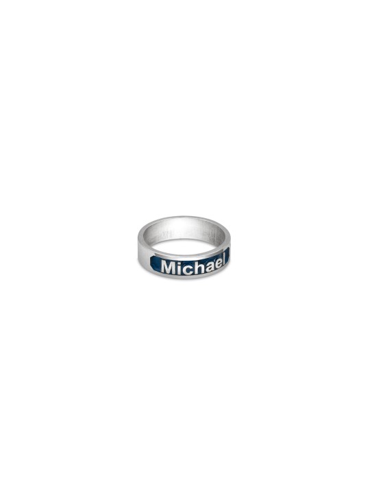 Bold Enameled Custom Name Gold Ring , Tu B'Av Gifts , Israeli Judaica